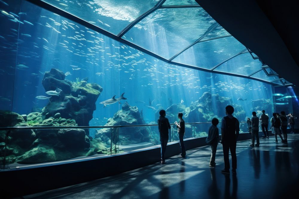 Aquarium underwater outdoors nature. AI generated Image by rawpixel.