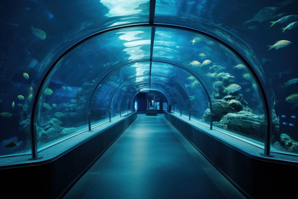 Aquarium underwater nature tunnel. AI generated Image by rawpixel.