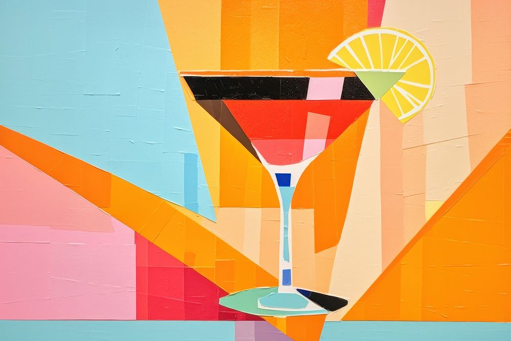 Cocktail cocktail art painting. 