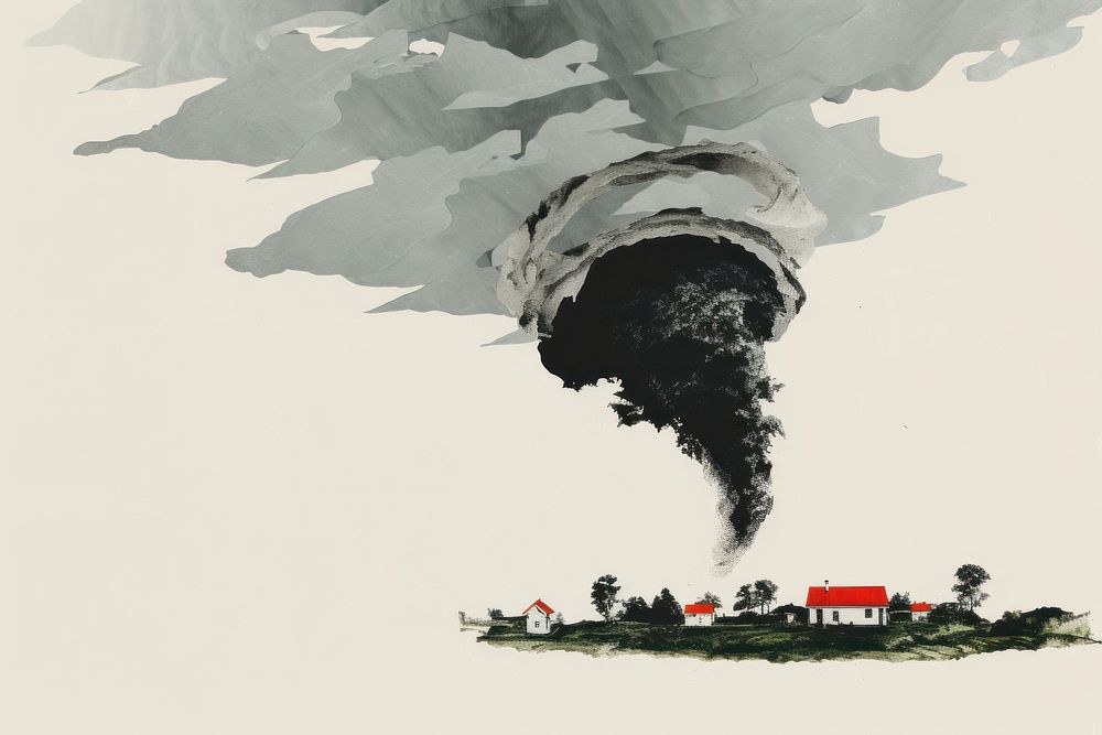 Tornado outdoors architecture pollution. AI generated Image by rawpixel.