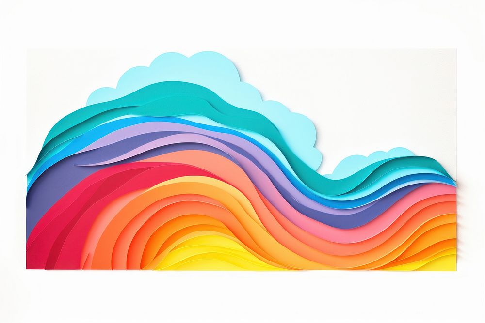 Rainbow wave painting backgrounds paper. AI generated Image by rawpixel.