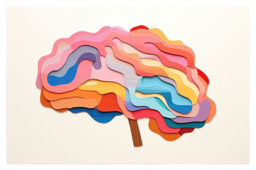 Brain painting brain paper. AI generated Image by rawpixel.