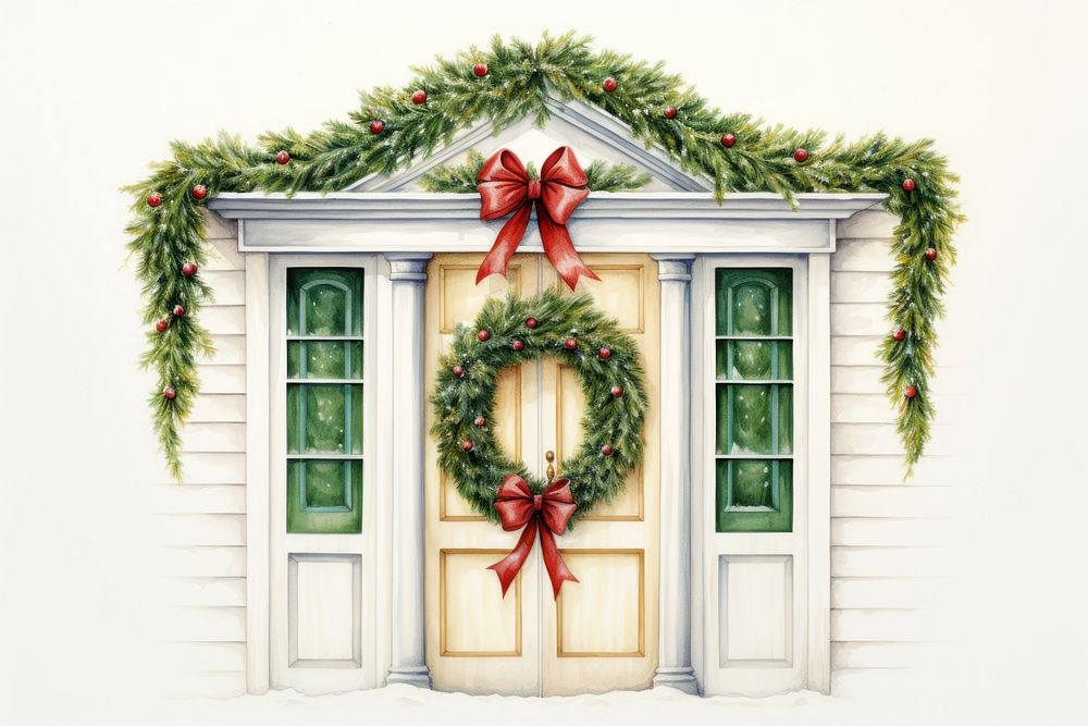 Christmas door architecture celebration. AI generated Image by rawpixel.