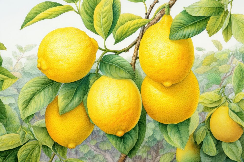 Lemon garden fruit plant food. AI generated Image by rawpixel.