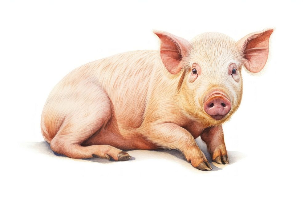 Pig pig drawing animal. AI generated Image by rawpixel.