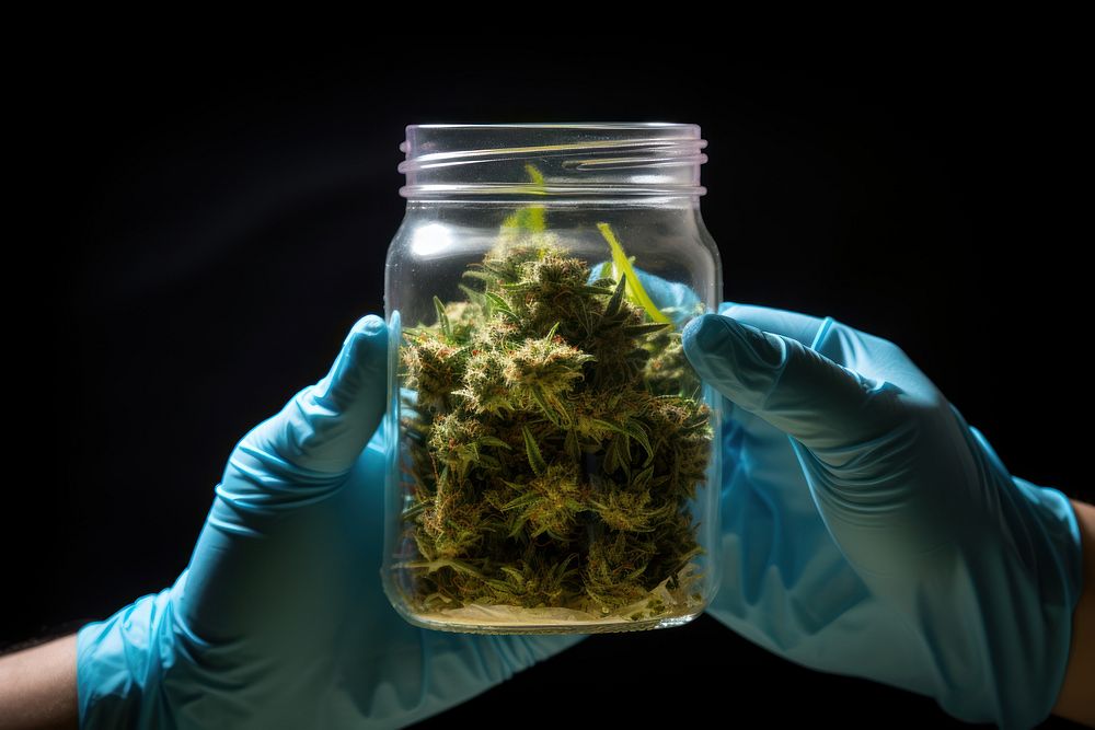 Marijuana jar research science. 