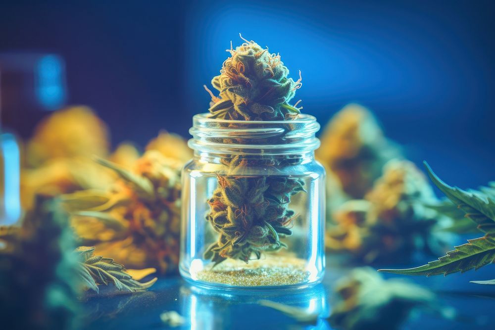 Marijuana medicine container cannabis. AI generated Image by rawpixel.