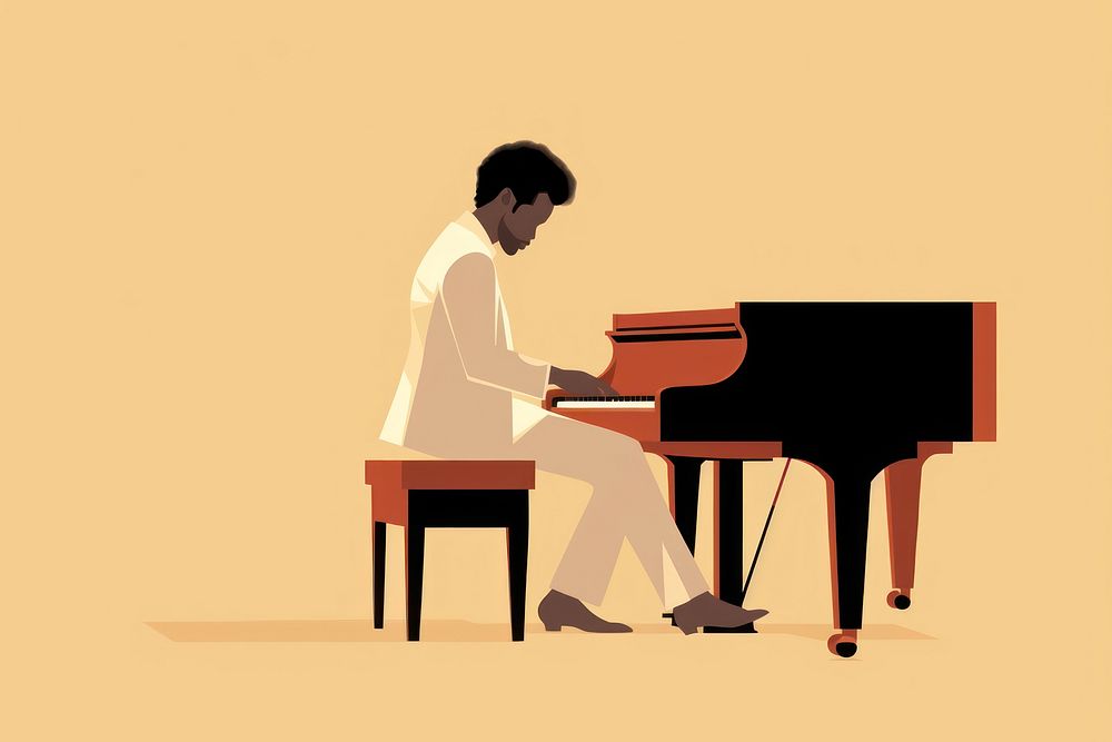 Afro American man playing piano keyboard musician pianist. AI generated Image by rawpixel.