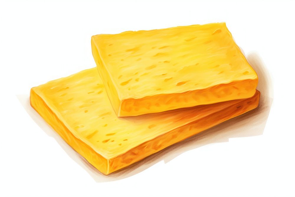 Cheddar Cheese slices rectangle cheese food. AI generated Image by rawpixel.