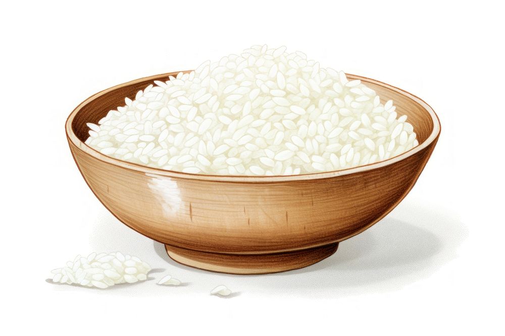 Jasmine Rice rice bowl white. AI generated Image by rawpixel.