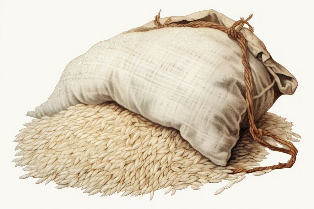 White long rice pillow sack white background. AI generated Image by rawpixel.