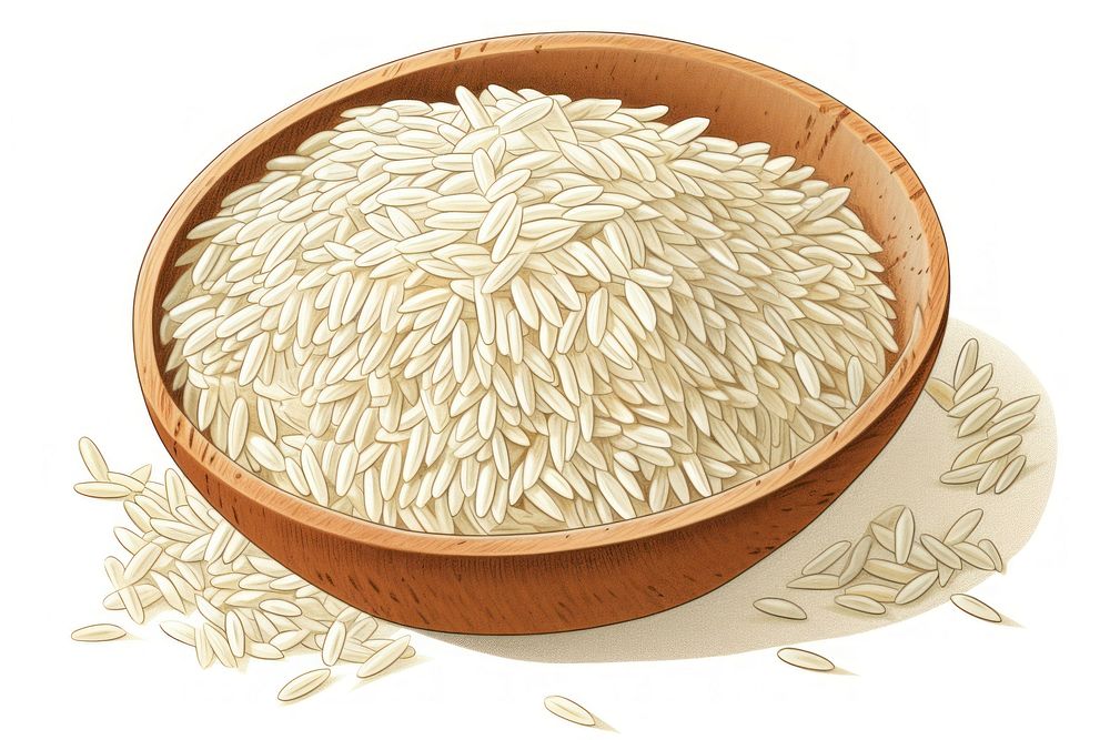 Basmati Rice rice food white background. AI generated Image by rawpixel.