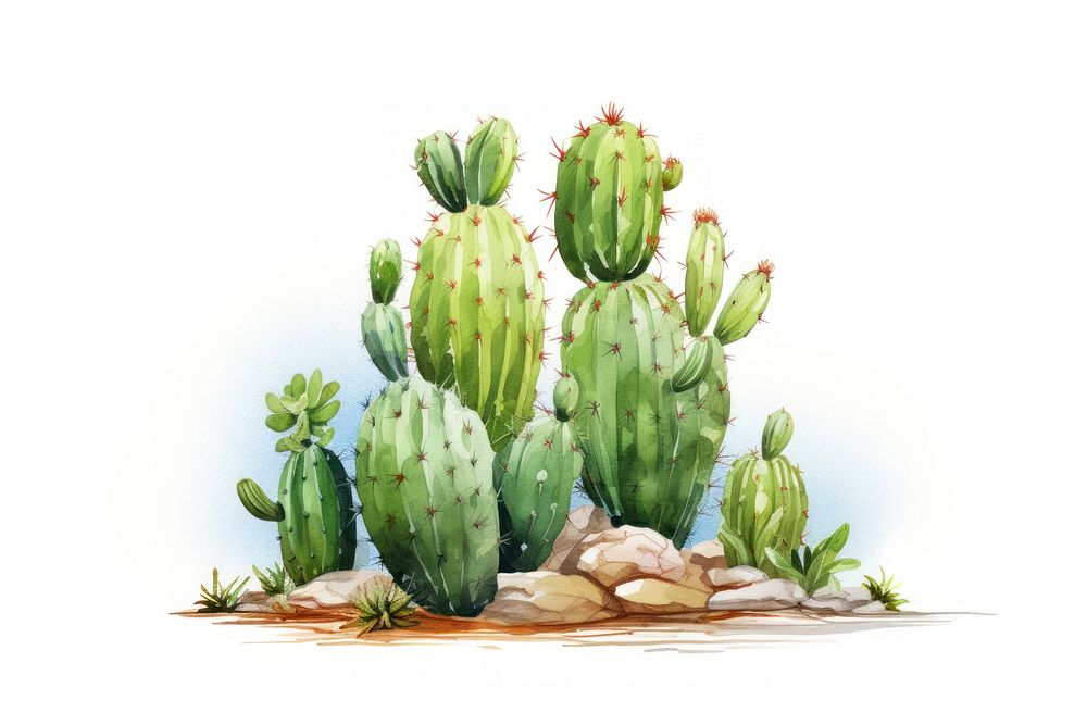 Cactus plant outdoors cartoon. AI generated Image by rawpixel.