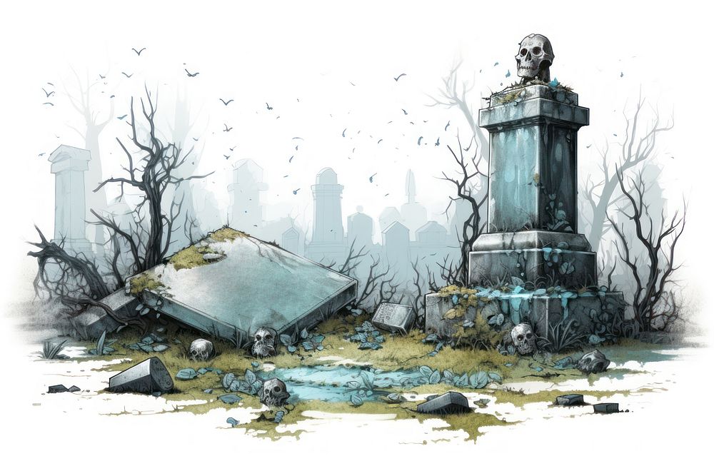 Grave outdoors drawing representation. AI generated Image by rawpixel.