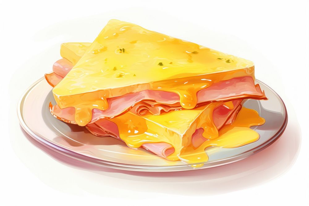 Sandwich ham food meat. AI generated Image by rawpixel.