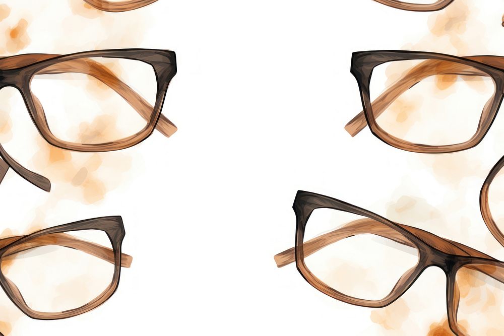 Rectangle glasses pattern brown white background.