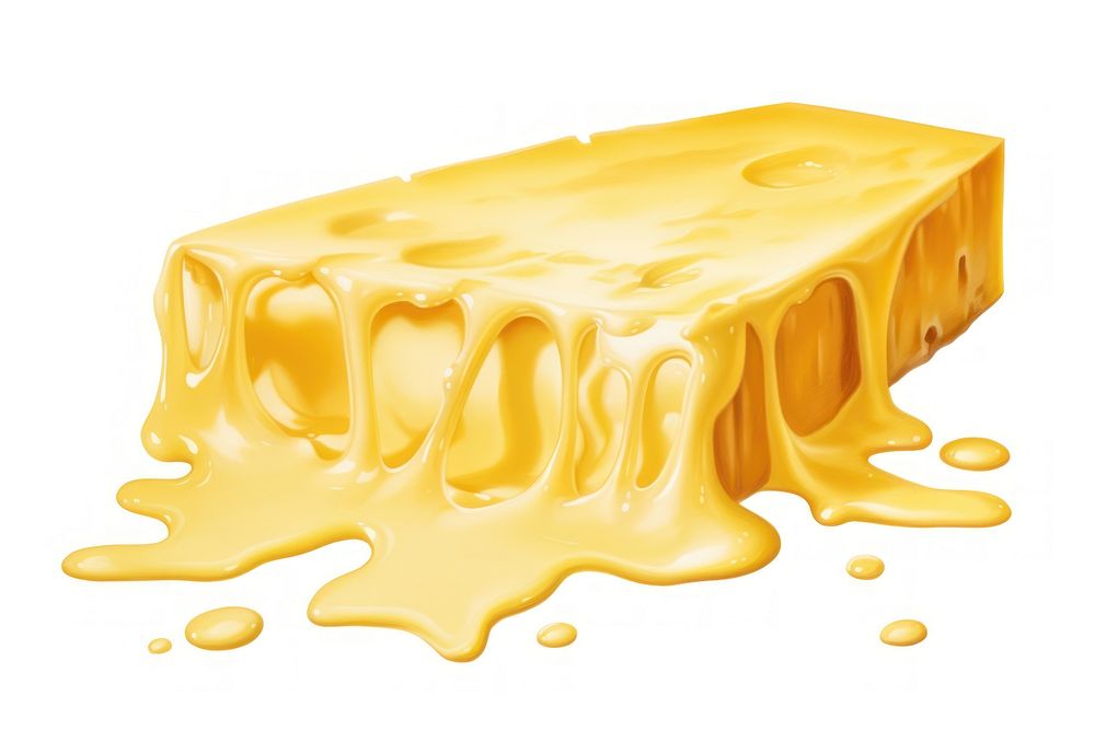 Flowing melted cheese food white background freshness. AI generated Image by rawpixel.