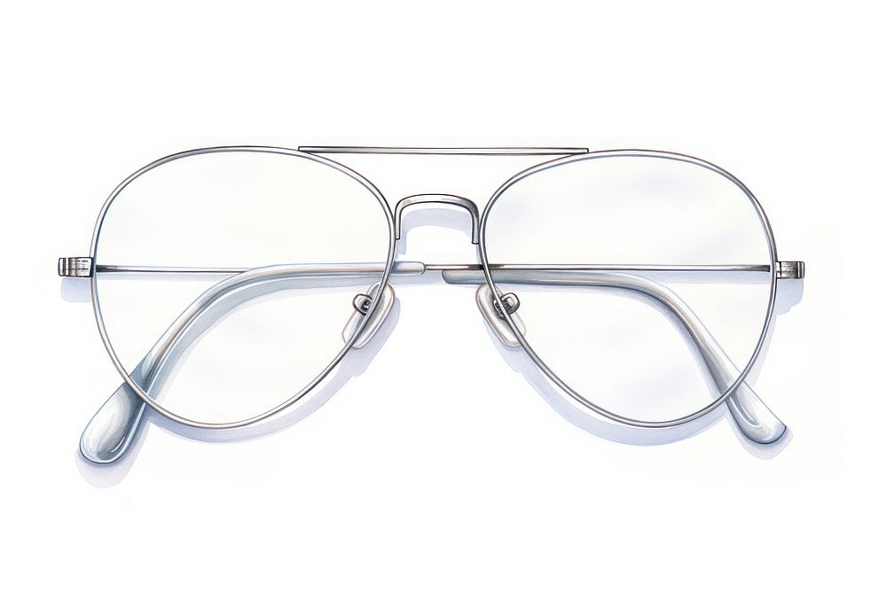 Silver Pilot glasses white background accessories accessory. AI generated Image by rawpixel.