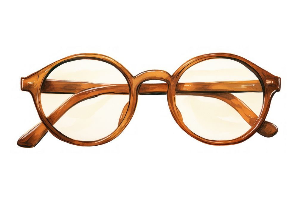 Brown Vintage glasses brown white background accessories. AI generated Image by rawpixel.