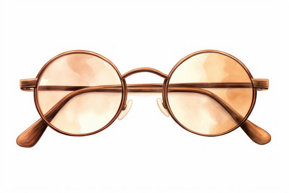 Brown Vintage glasses sunglasses brown white background. AI generated Image by rawpixel.