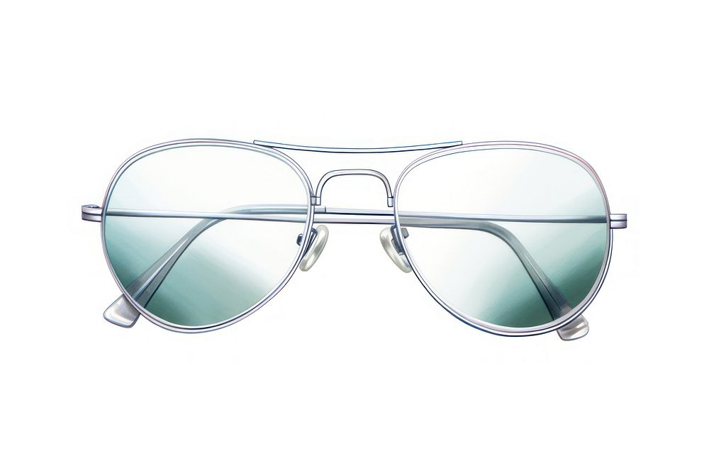 Silver Pilot glasses sunglasses white background accessories. AI generated Image by rawpixel.