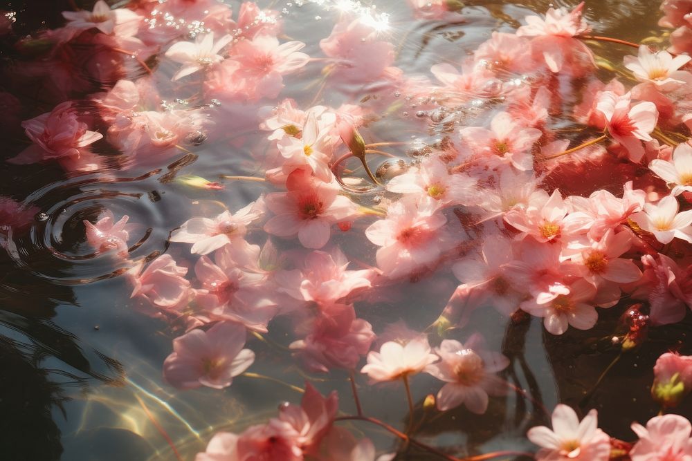 Flower petals outdoors blossom nature. AI generated Image by rawpixel.