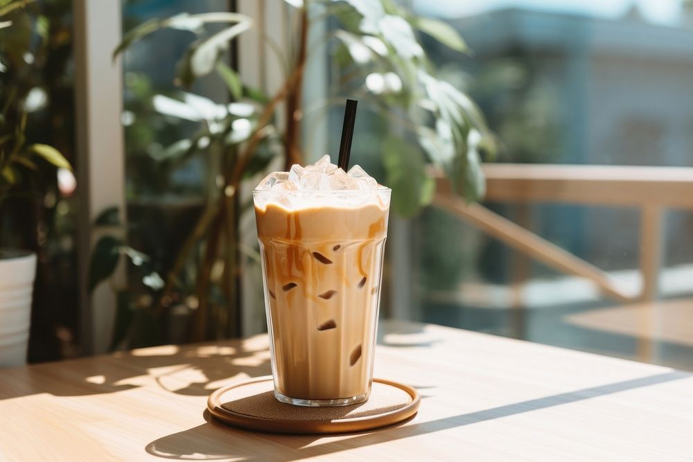 Ice latte cup drink glass. 