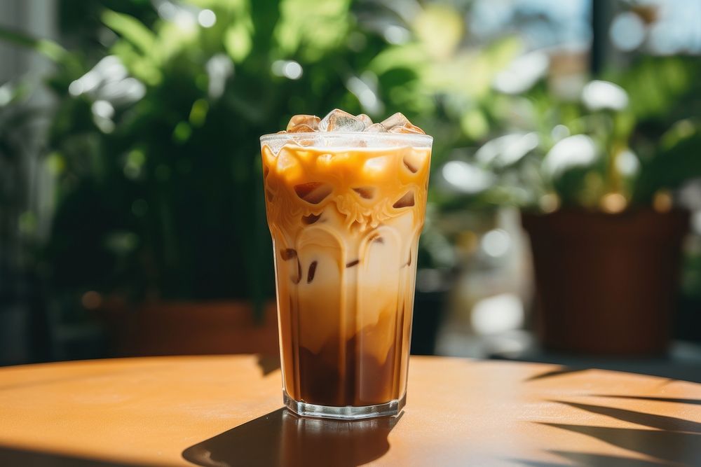 Ice latte drink glass refreshment. AI generated Image by rawpixel.