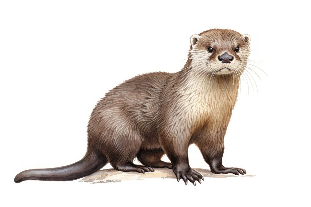 Cute otter wildlife animal mammal. AI generated Image by rawpixel.