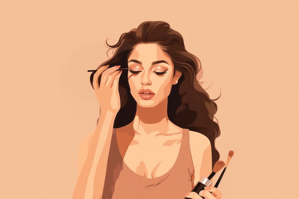 Makeup adult woman creativity. AI generated Image by rawpixel.