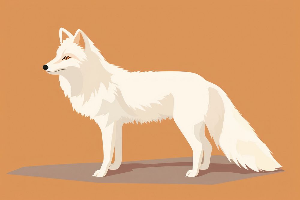 White fox wildlife animal mammal. AI generated Image by rawpixel.