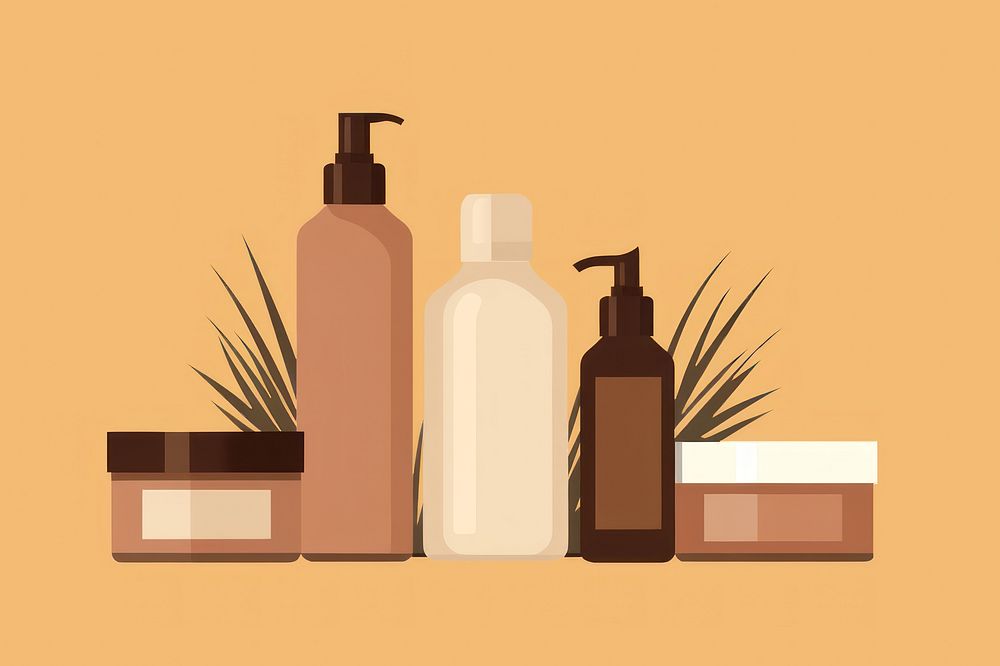 Hair Products cosmetics bottle container.