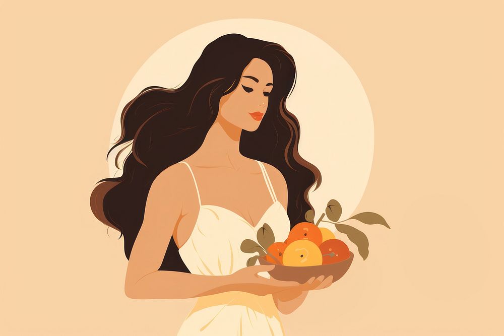 Girl holding fruit adult plant woman. AI generated Image by rawpixel.