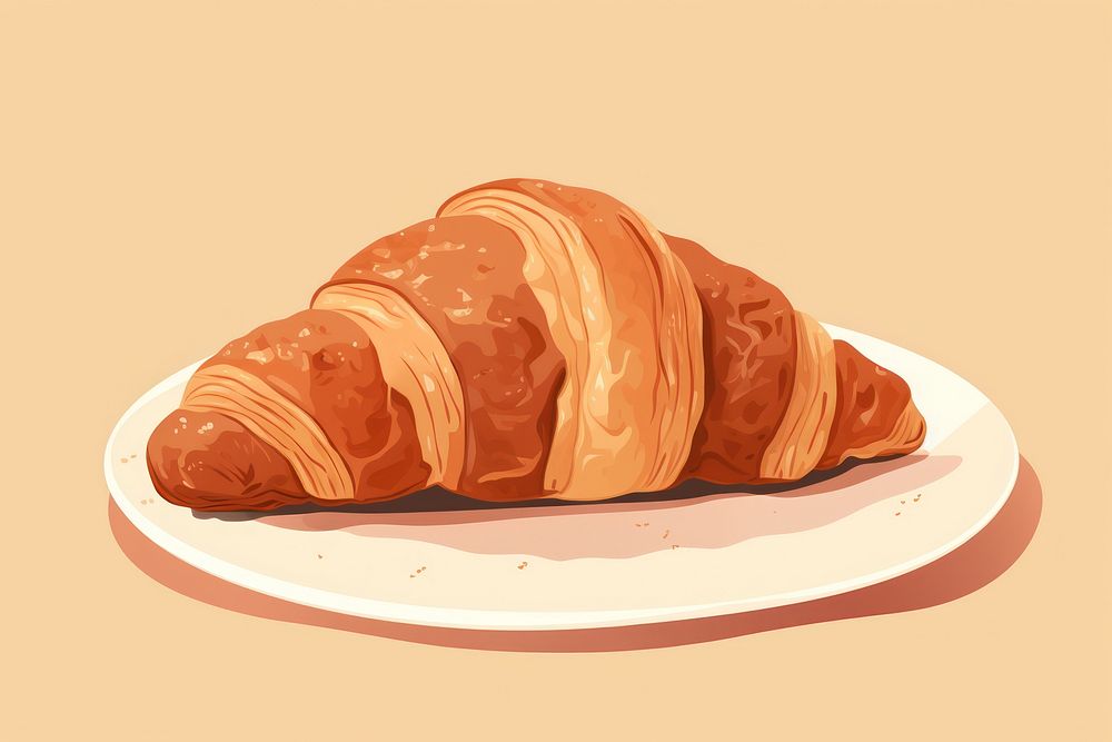 Croissant food dessert viennoiserie. AI generated Image by rawpixel.