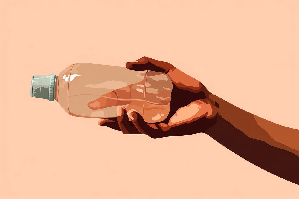 Plastic water bottle hand holding refreshment. AI generated Image by rawpixel.