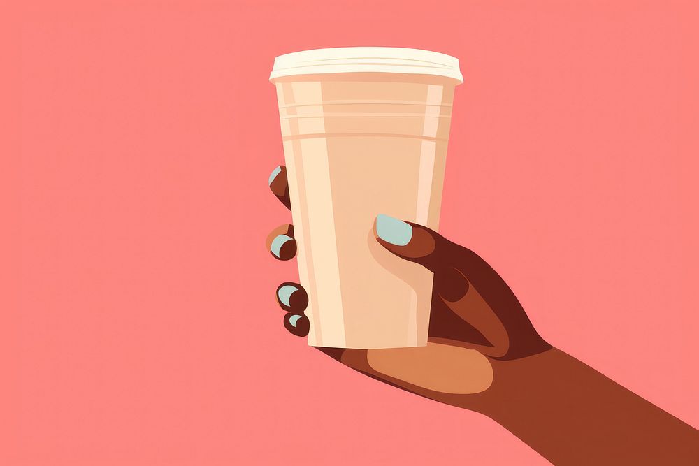 Empty plastic cup holding drink hand. AI generated Image by rawpixel.