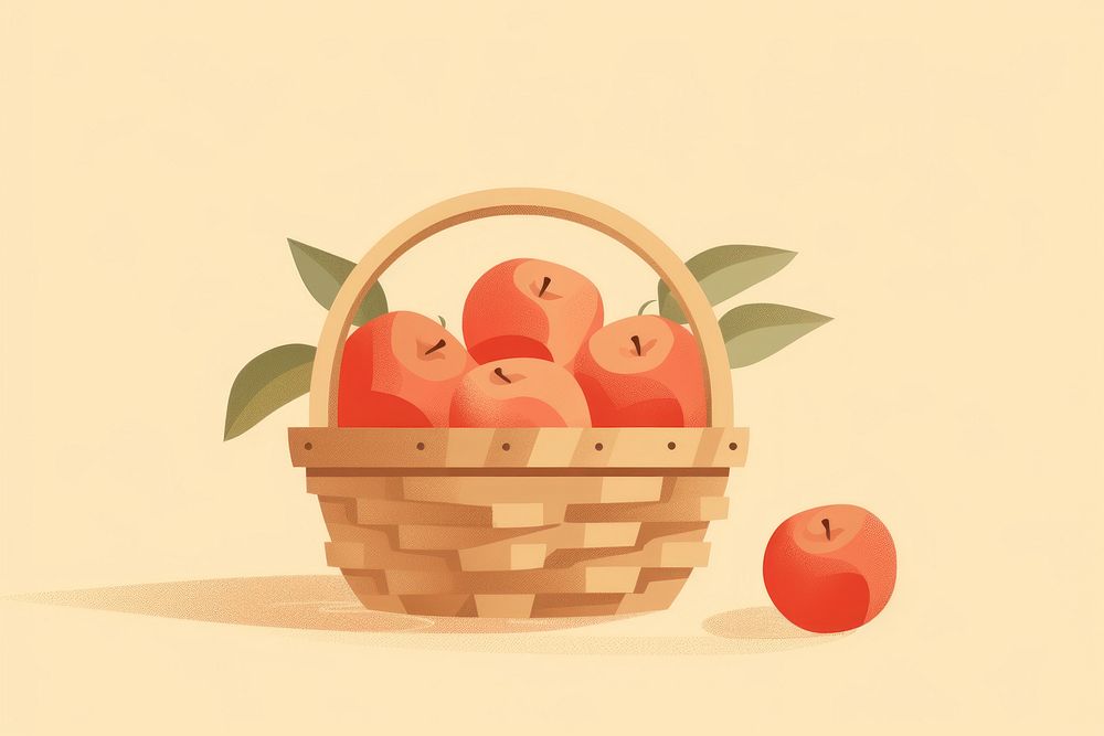 Basket apple fruit plant. AI generated Image by rawpixel.