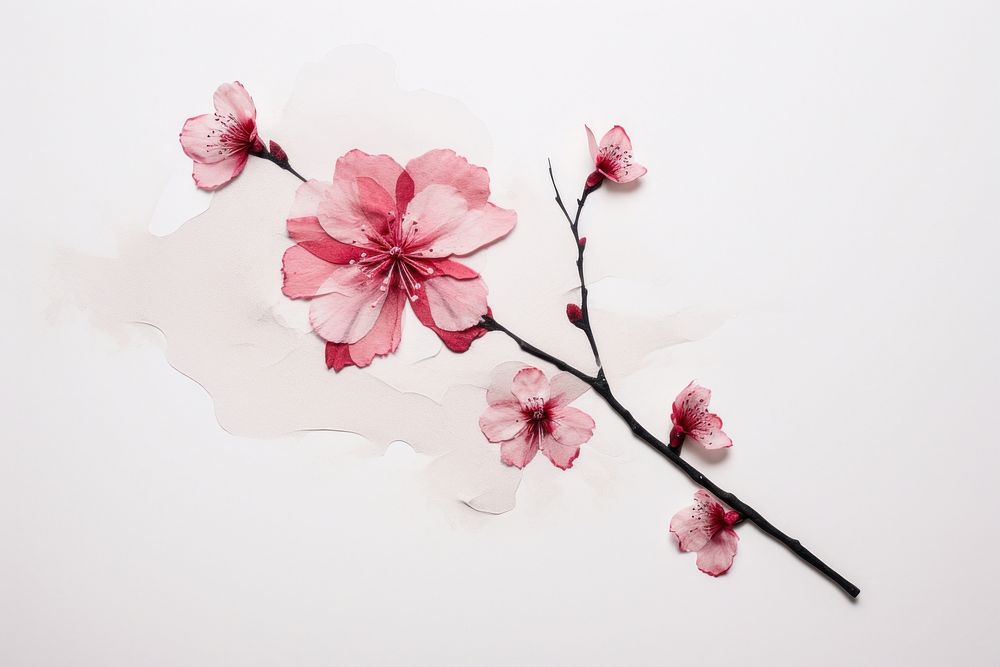 Cherry blossom flower petal plant. AI generated Image by rawpixel.
