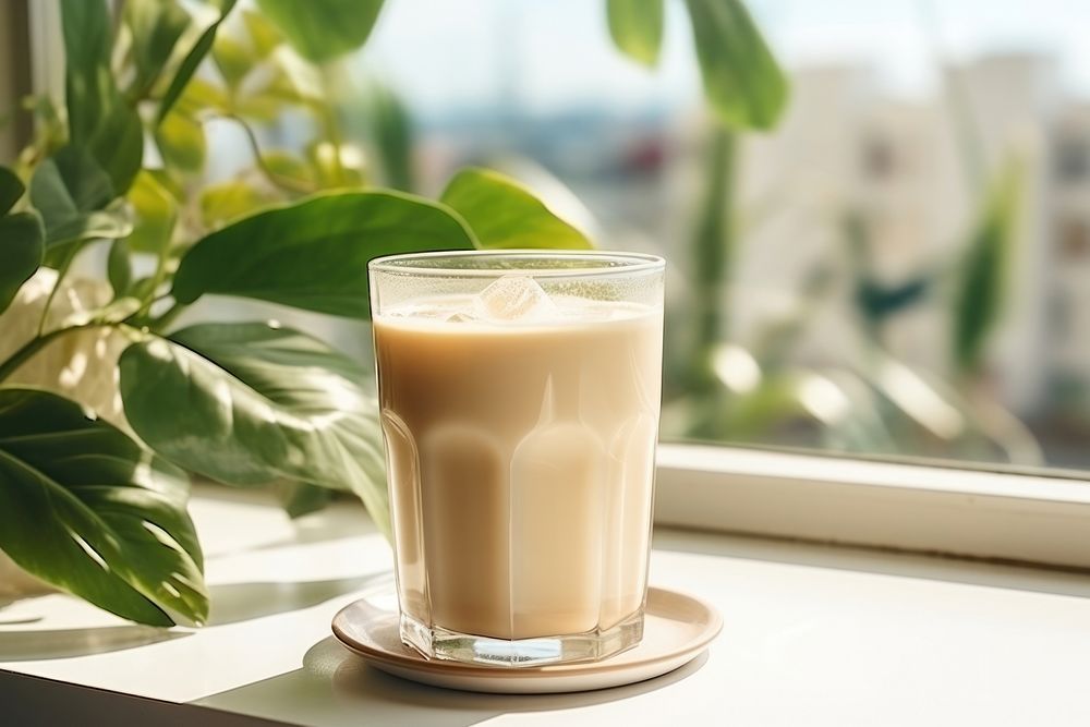 Milk coffee cup drink glass. 