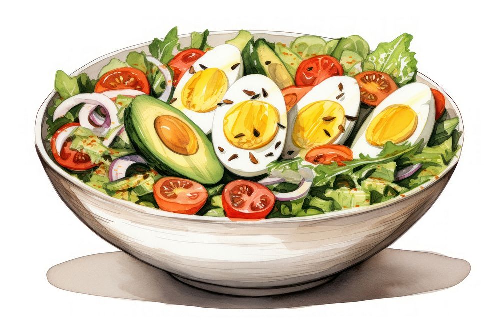 Bowl salad plate food. AI generated Image by rawpixel.
