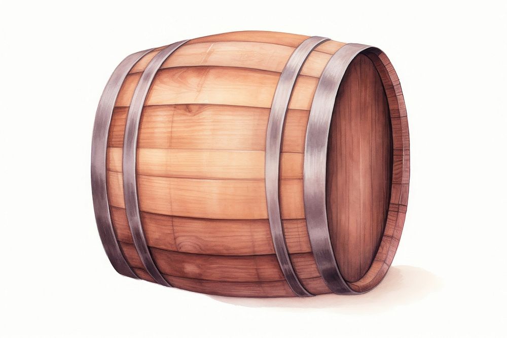 Wine barrel brown keg white background. AI generated Image by rawpixel.