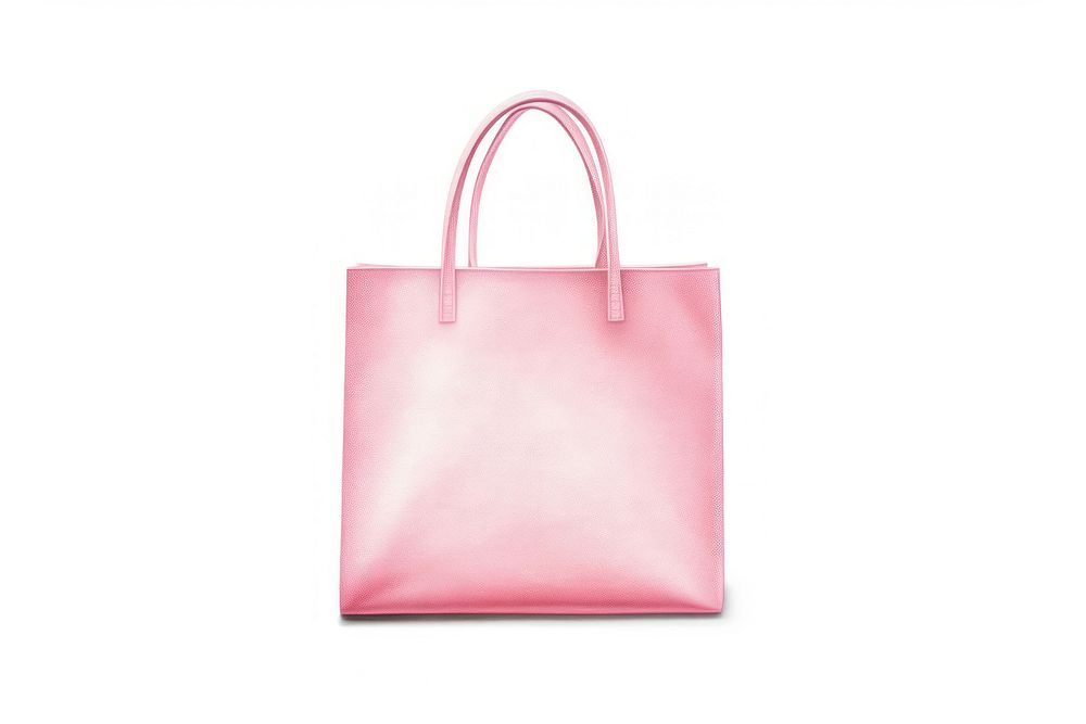 Pink shopping bag handbag white background accessories. AI generated Image by rawpixel.