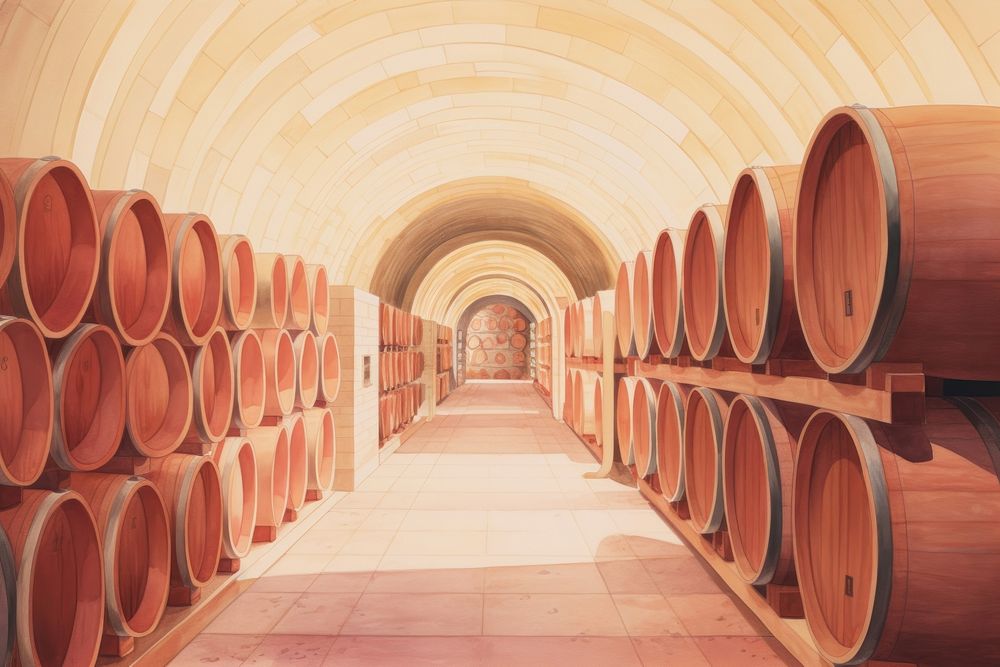 Wine cellar backgrounds architecture refreshment. AI generated Image by rawpixel.