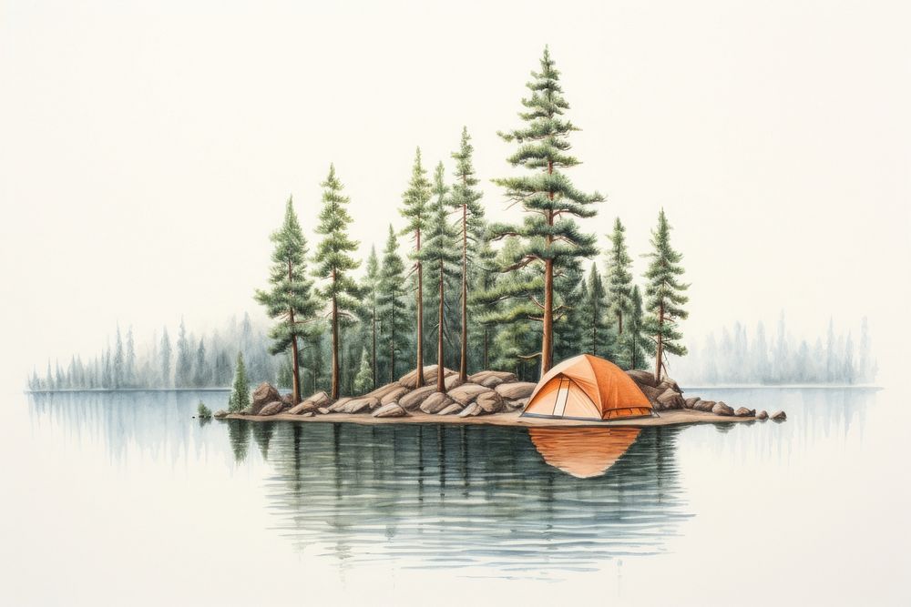 Lake camping outdoors vehicle nature. AI generated Image by rawpixel.