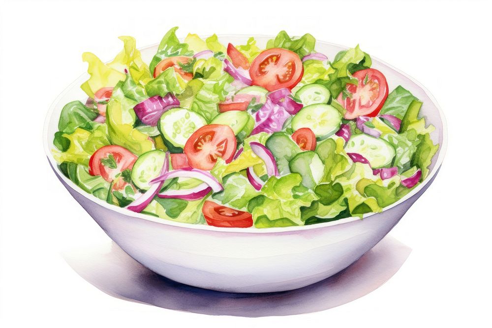 Salad vegetable lettuce plate. AI generated Image by rawpixel.