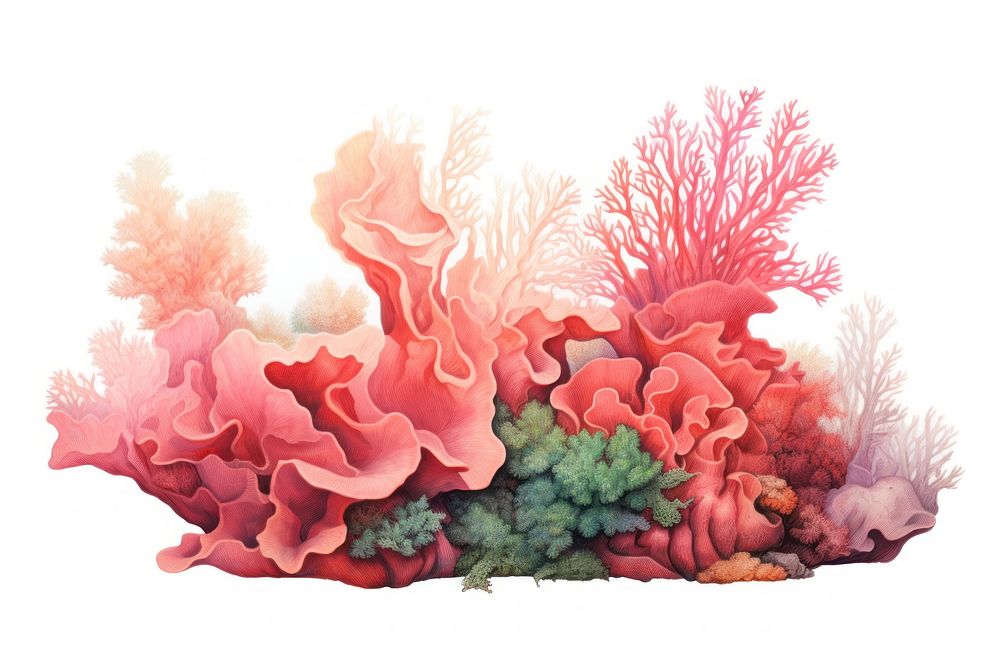 Coral reef painting outdoors nature. AI generated Image by rawpixel.
