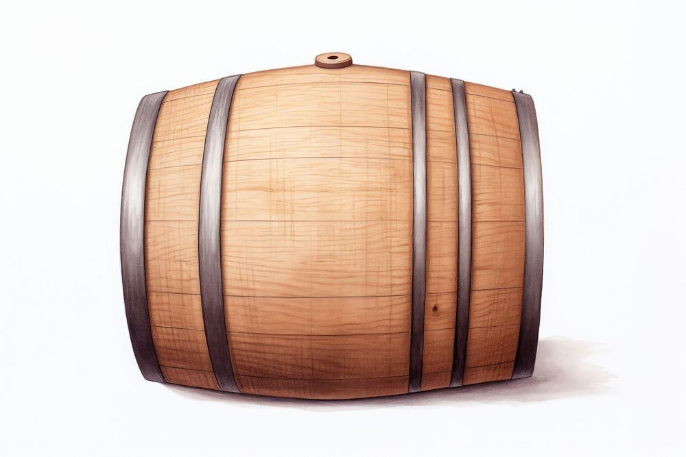 Wine barrel brown white background accessories. AI generated Image by rawpixel.