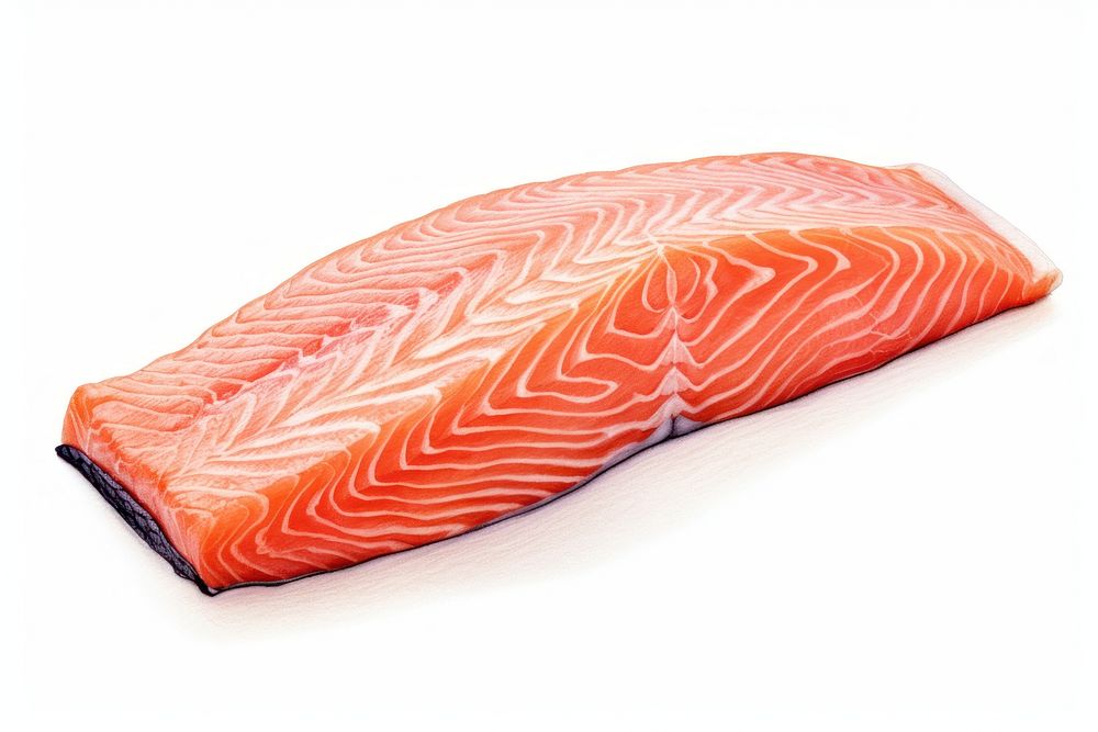 Salmon seafood white background relaxation. AI generated Image by rawpixel.