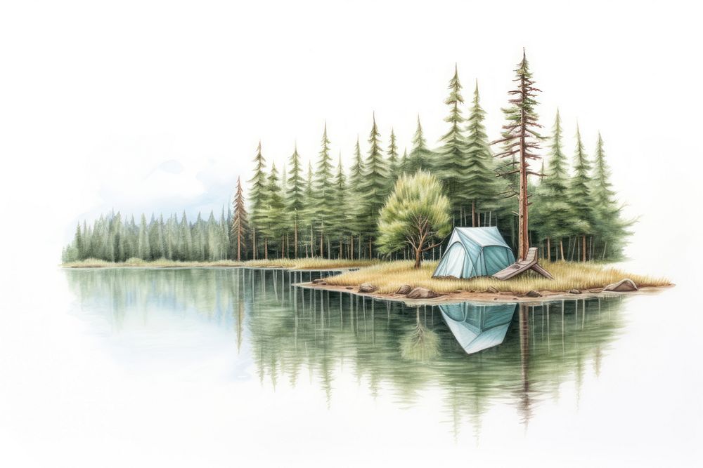 Lake camping outdoors nature architecture. AI generated Image by rawpixel.
