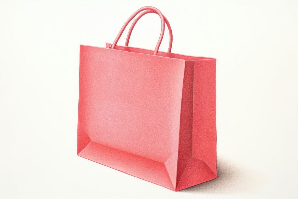 Red shopping bag handbag white background accessories. AI generated Image by rawpixel.